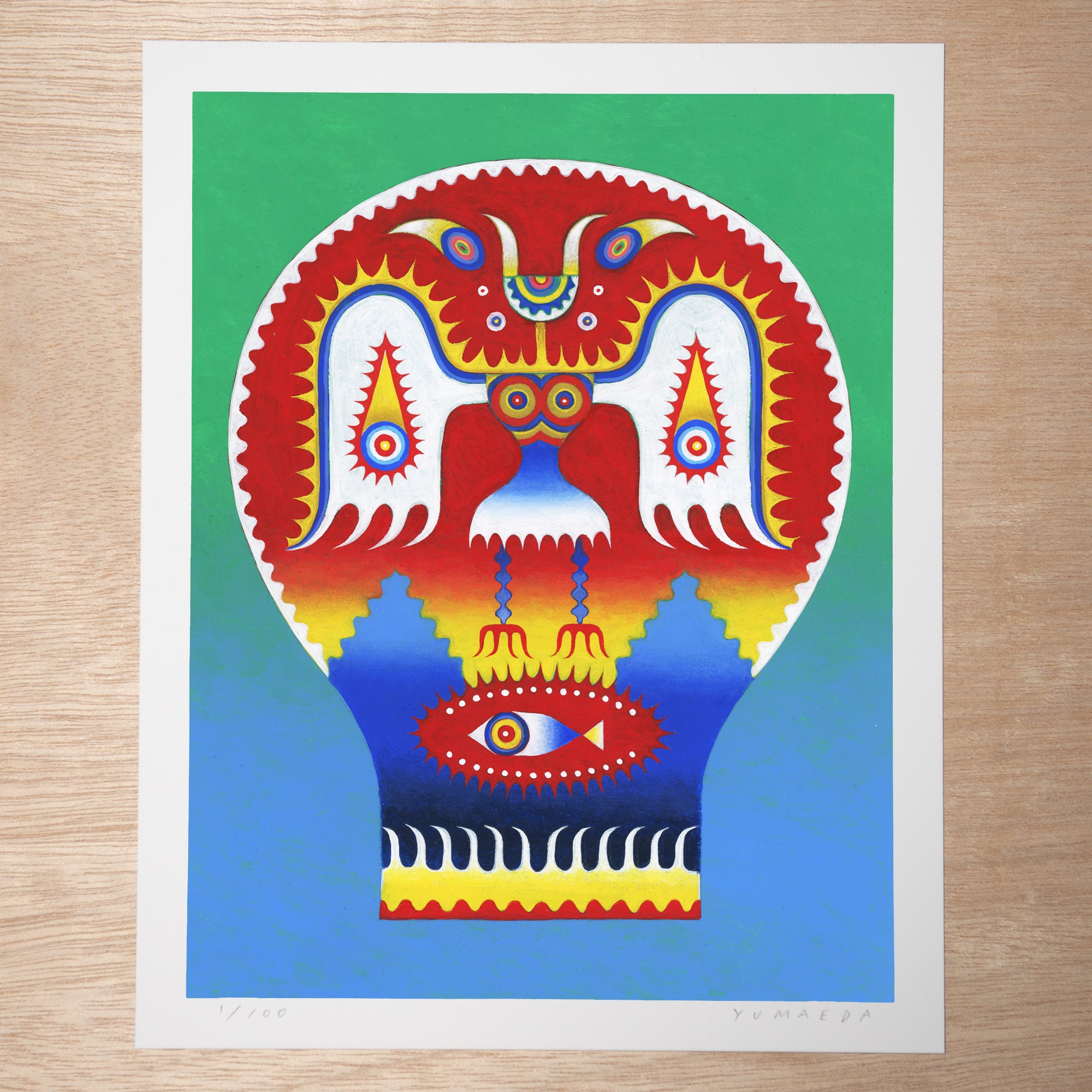 bird fish mask giclee print