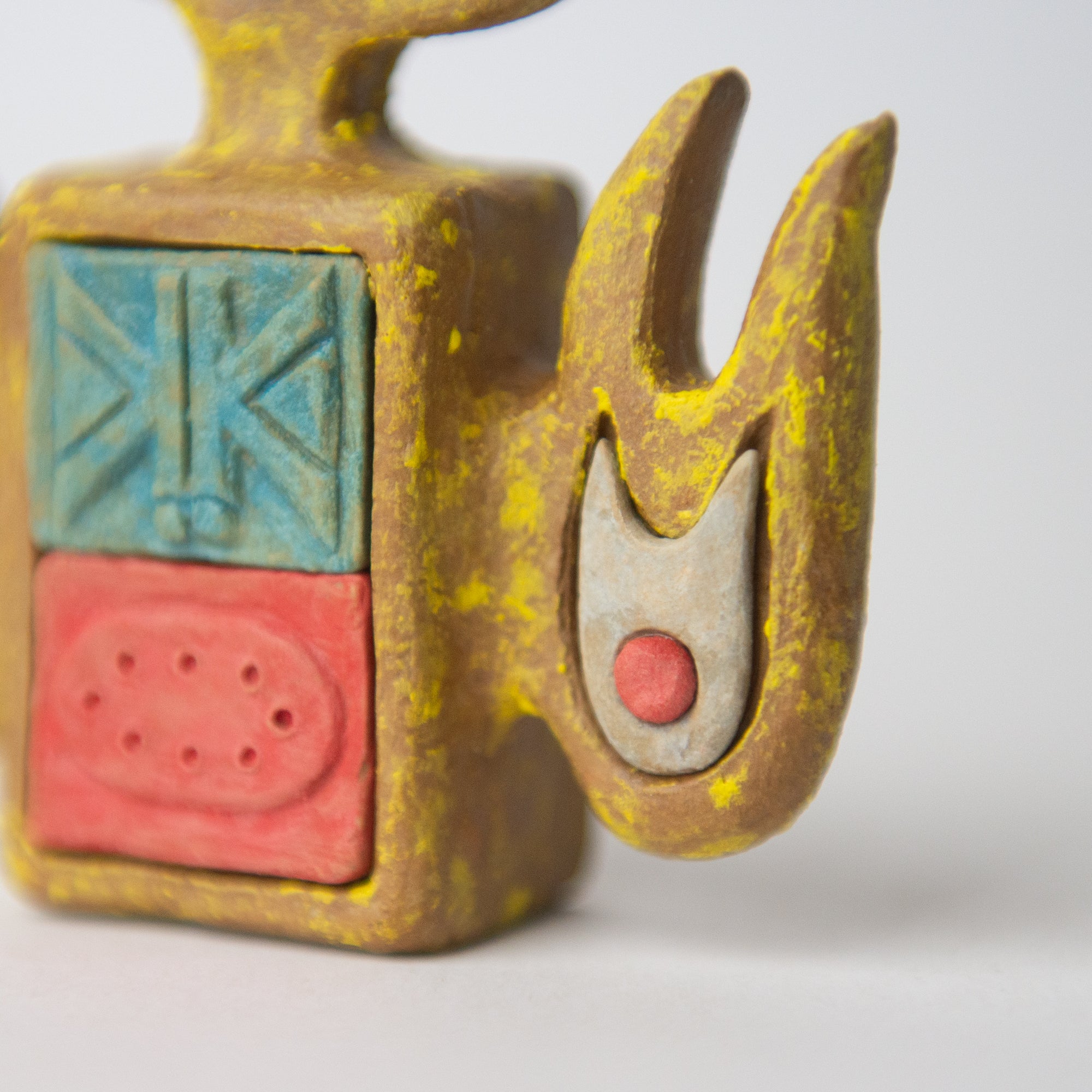 bird bug flower yellow original sculpture