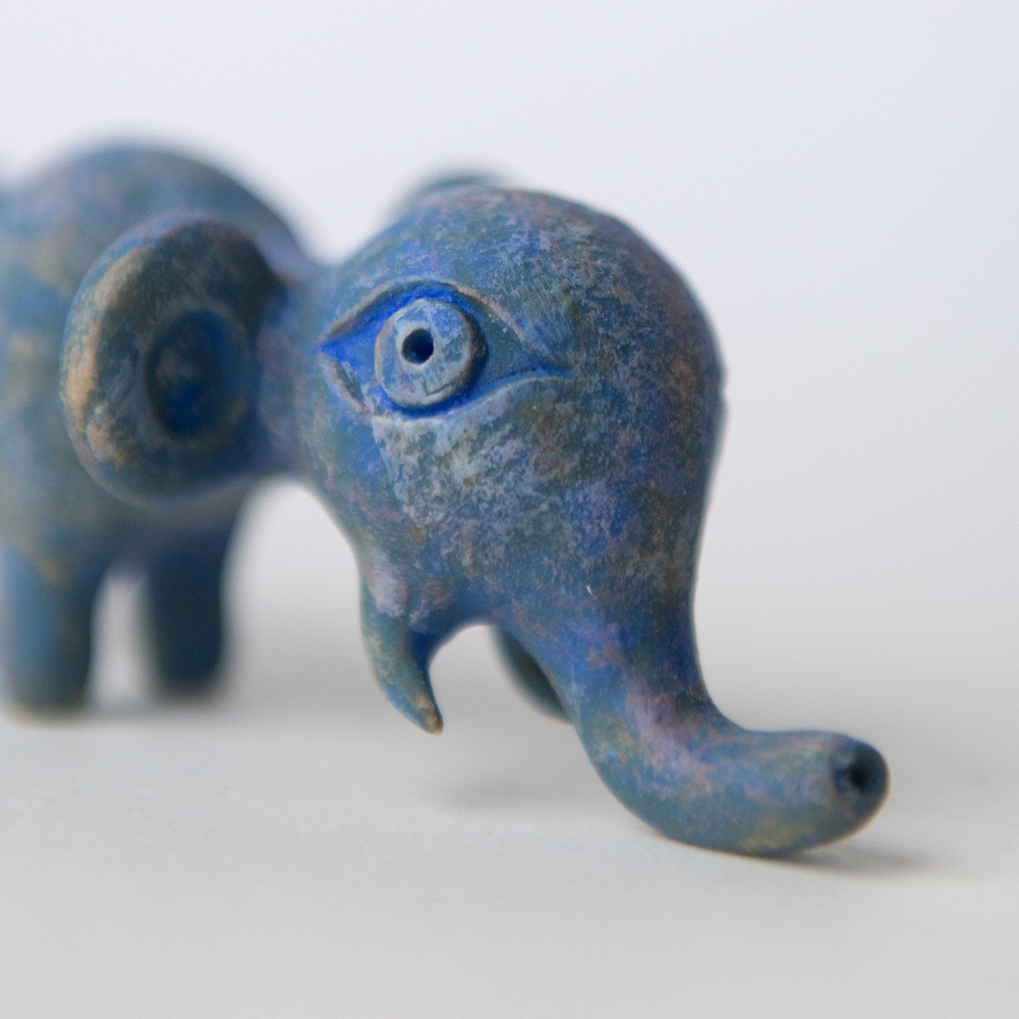 elephant blue original sculpture