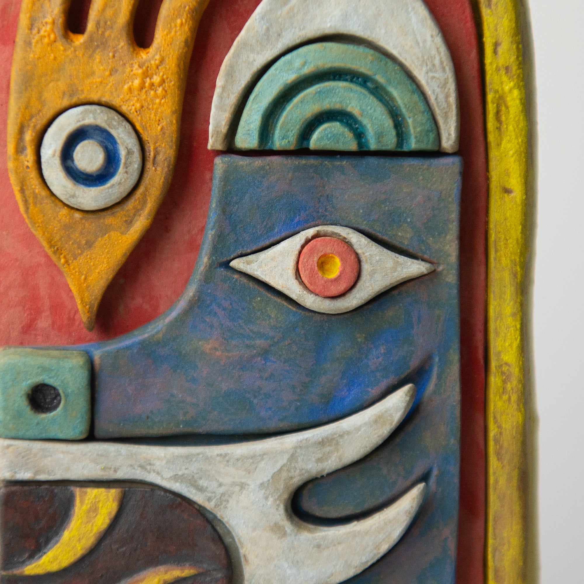 cat sun bird head original sculpture