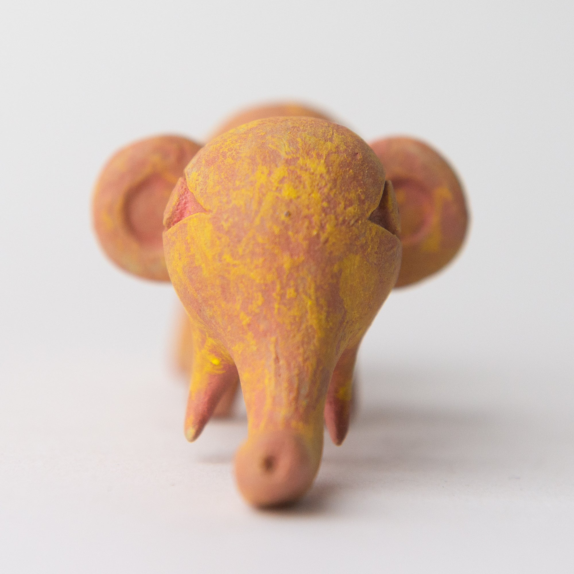 elephant yellow pink original sculpture