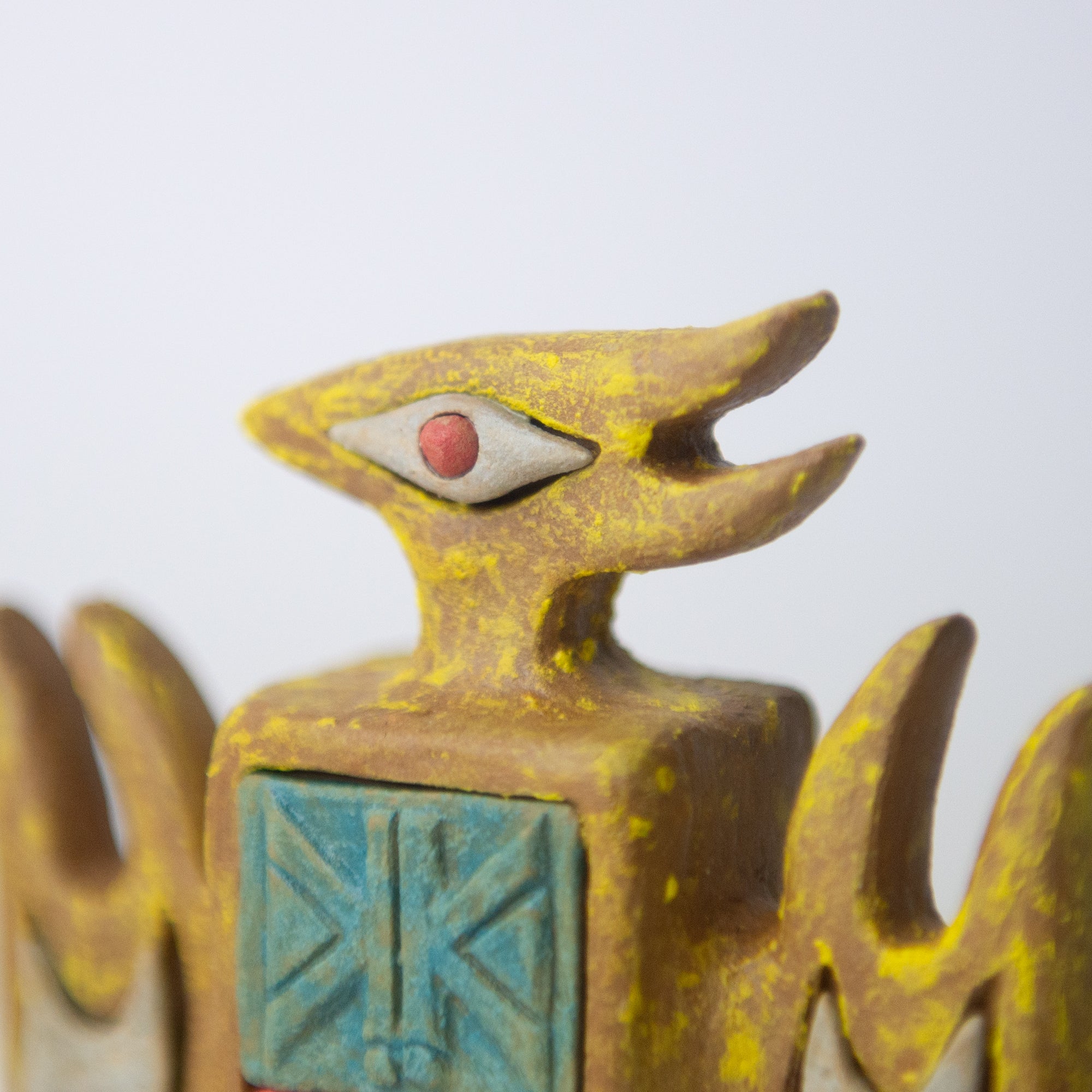 bird bug flower yellow original sculpture