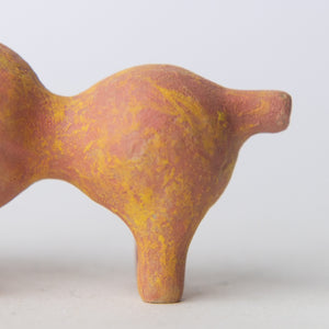 elephant yellow pink original sculpture