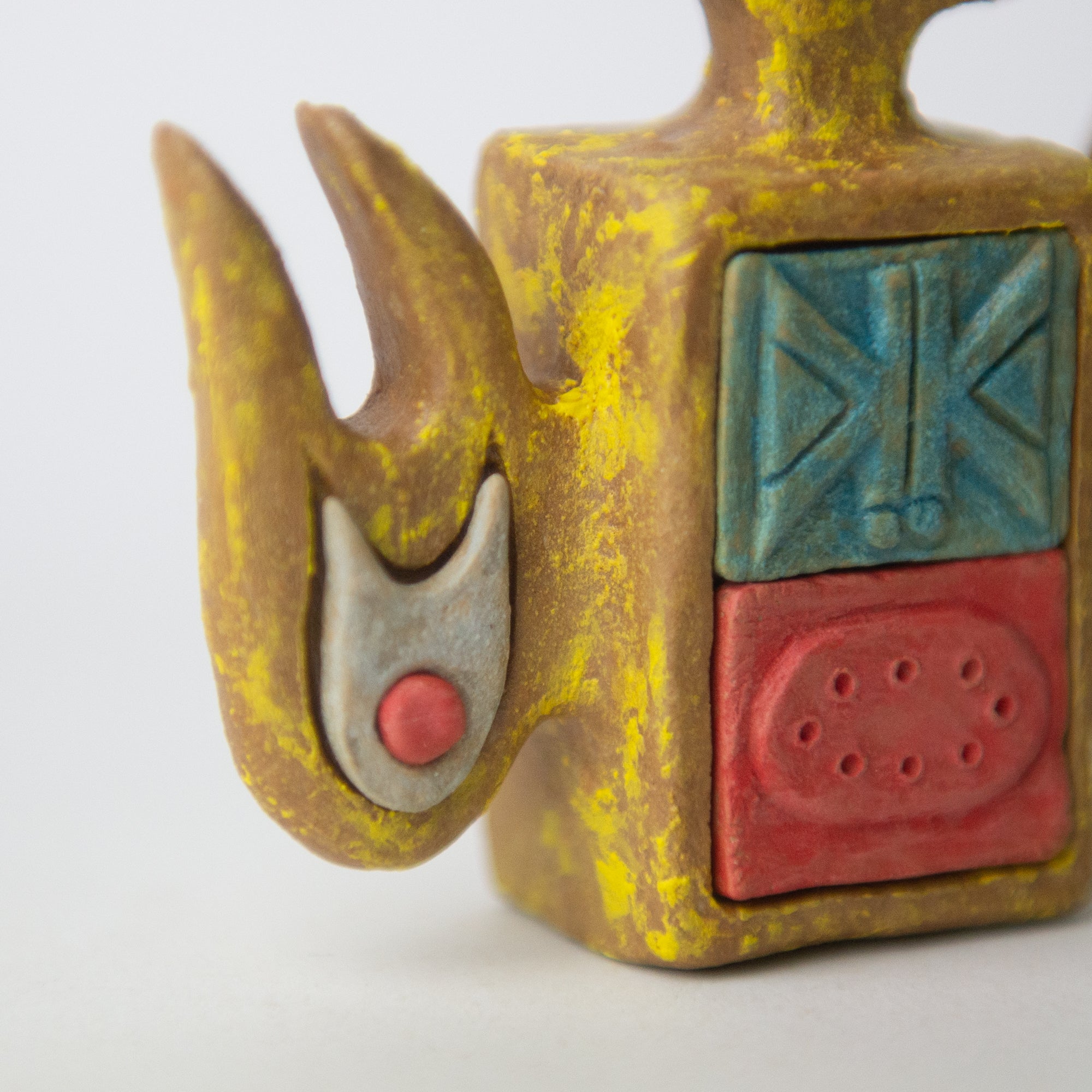 bird bug flower yellow original sculpture