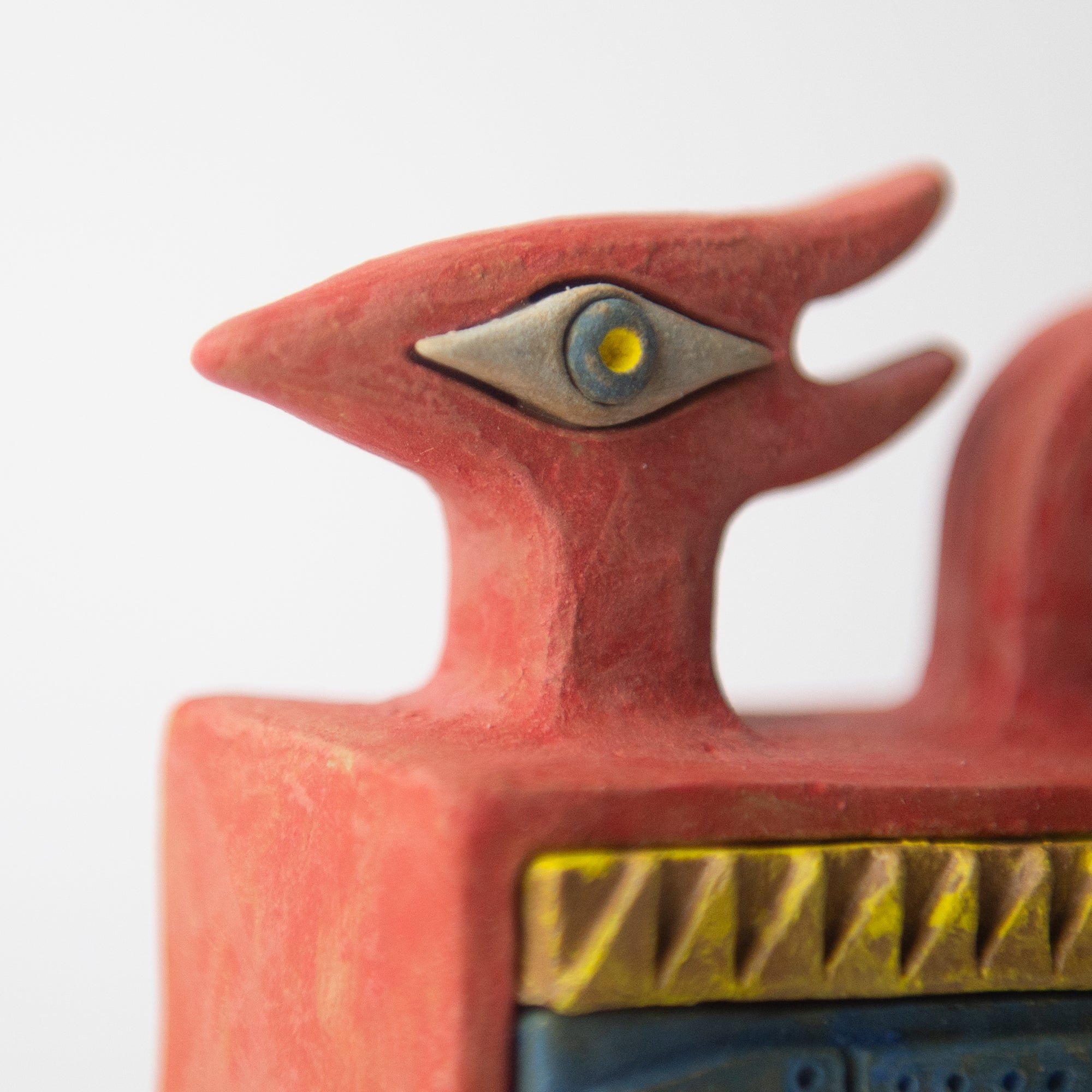 bird fish red original sculpture