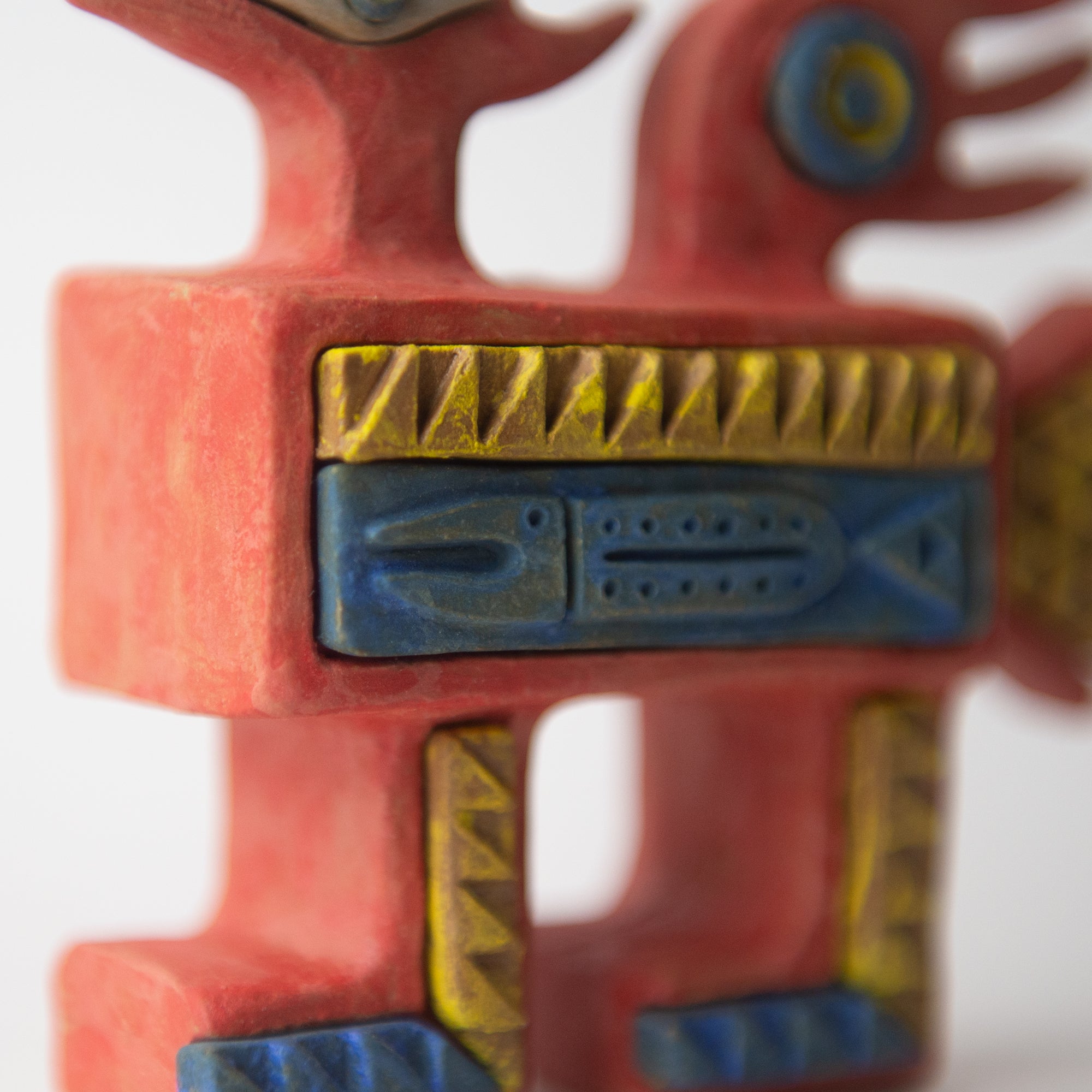 bird fish red original sculpture