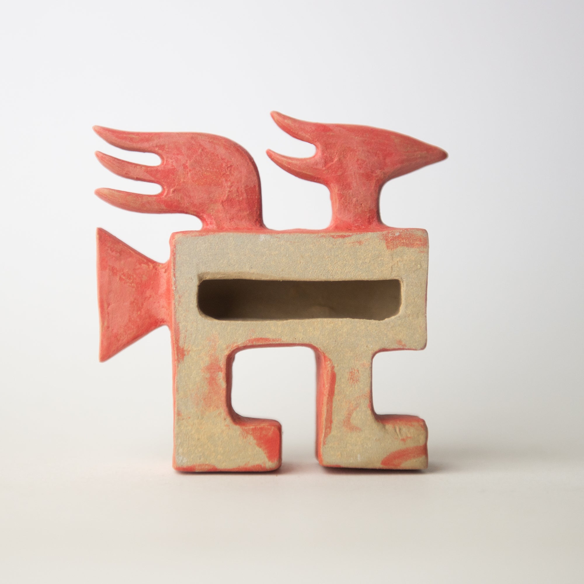 bird fish red original sculpture