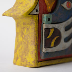 cat sun bird head original sculpture