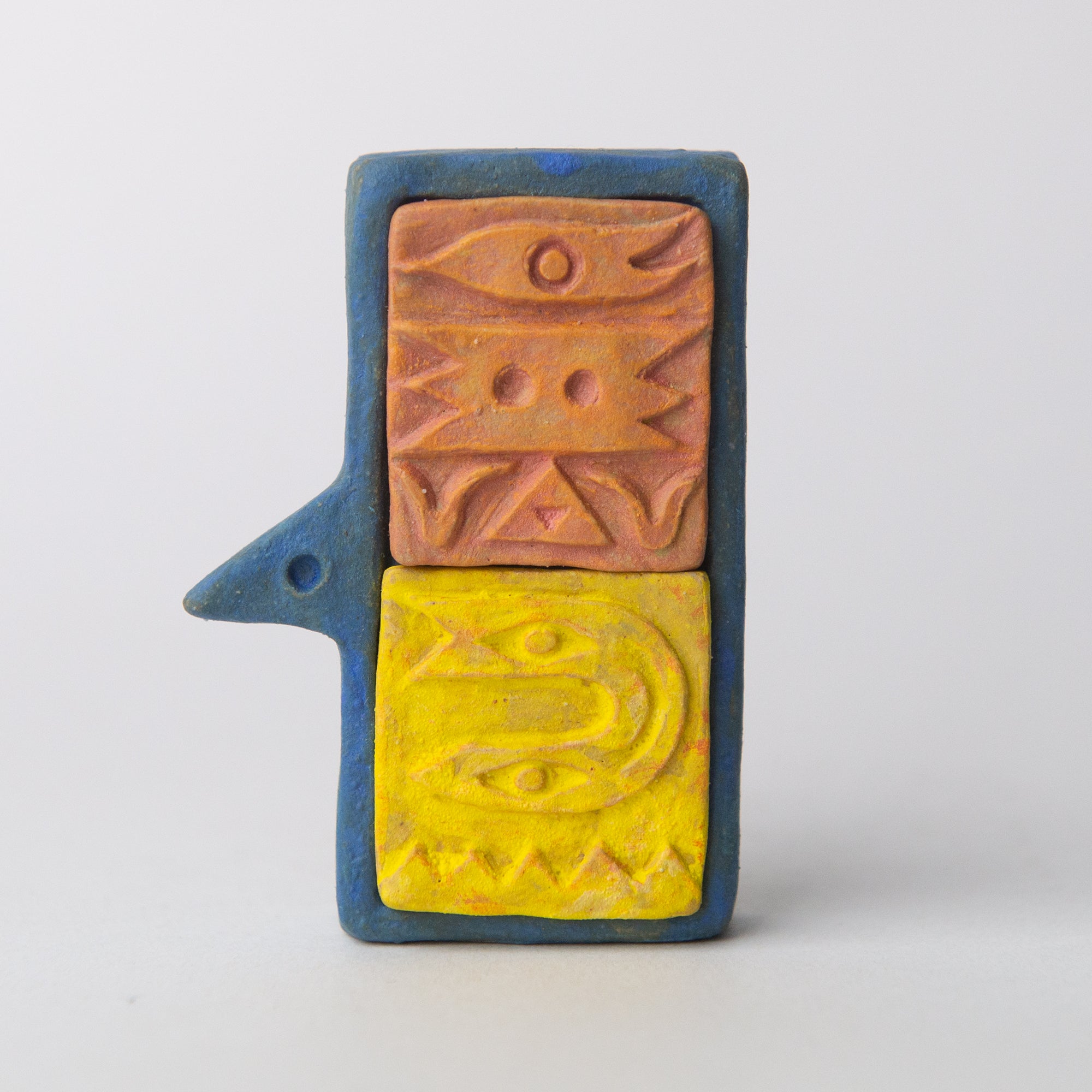 bird snake head blue original sculpture
