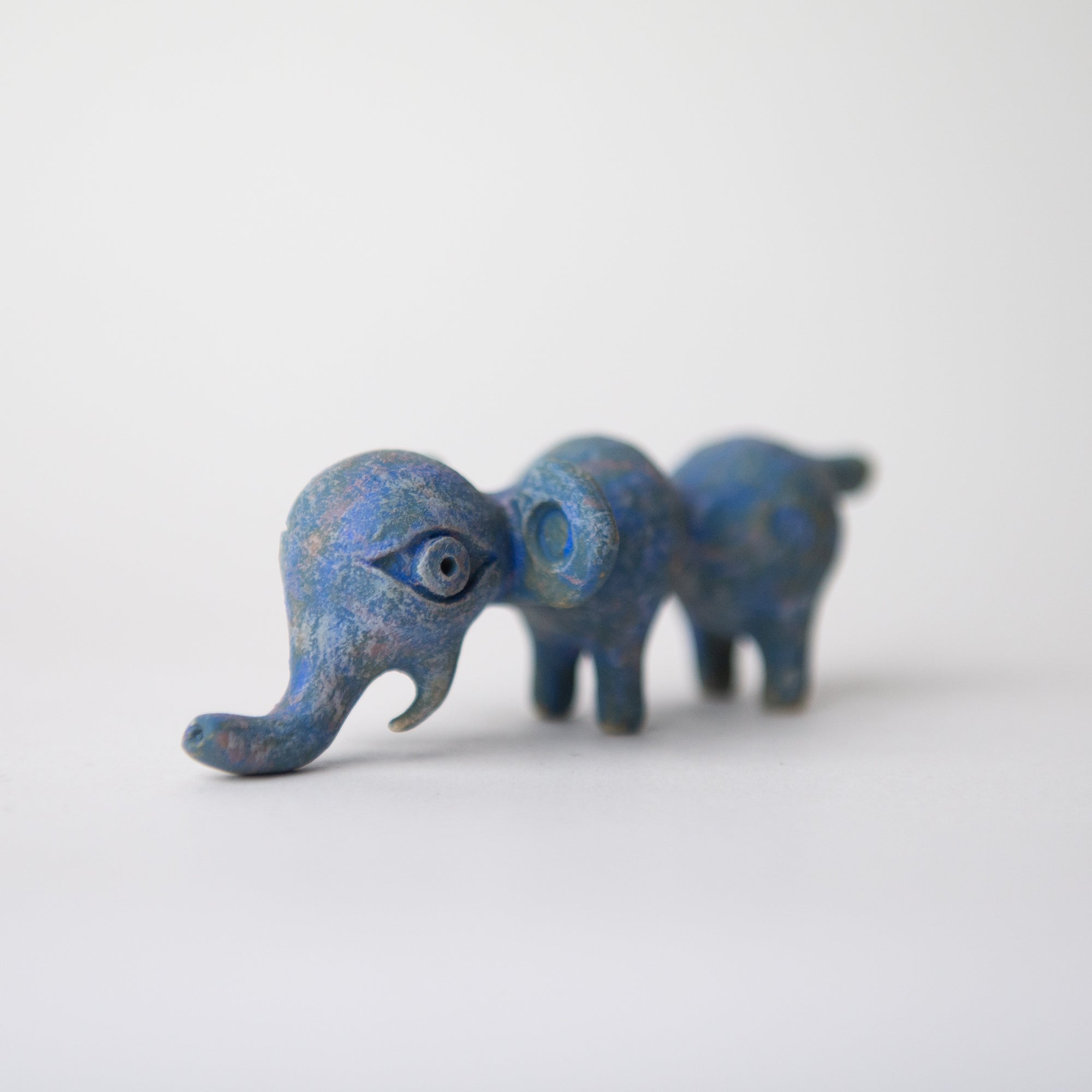 elephant blue original sculpture