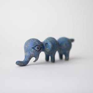 elephant blue original sculpture