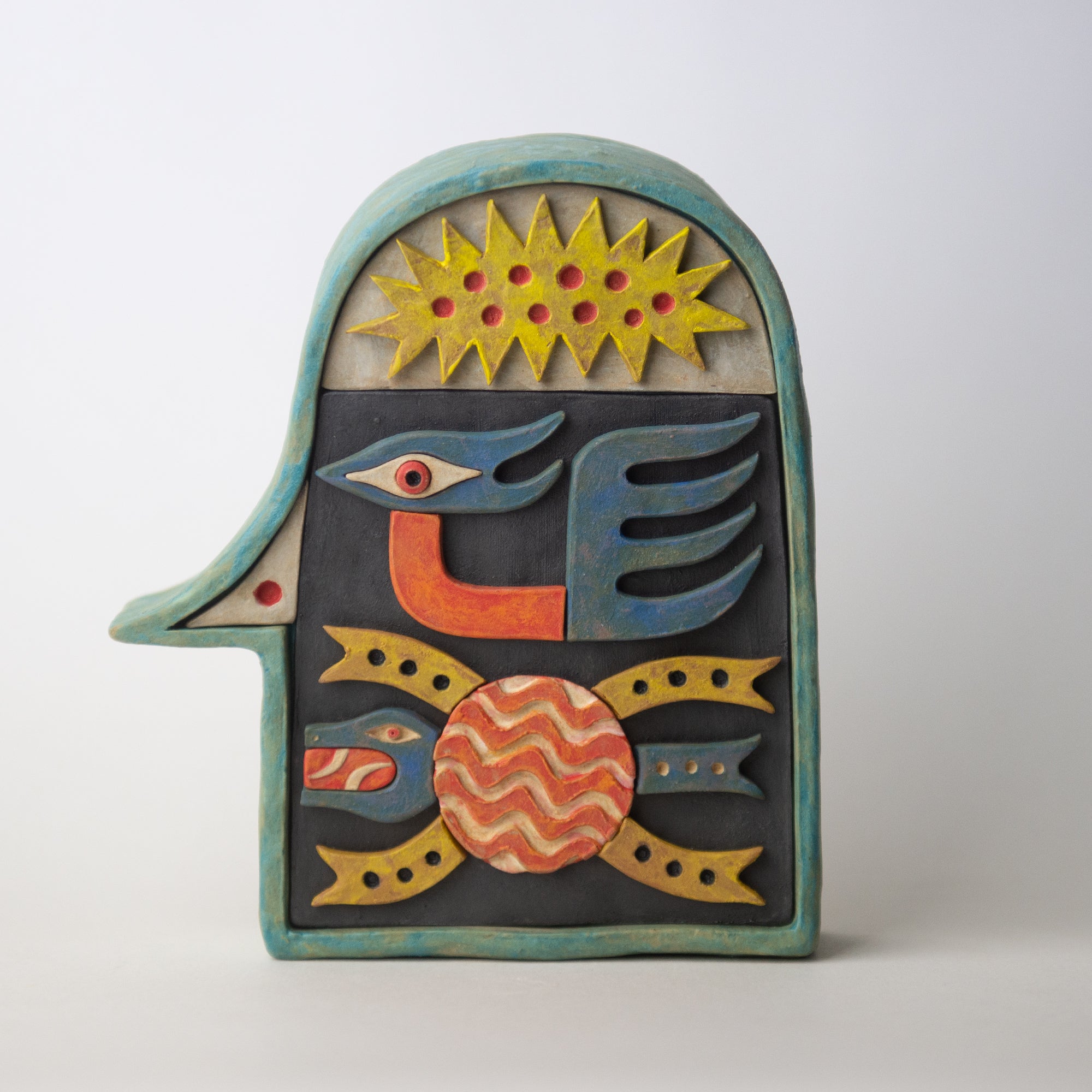 swan turtle head original sculpture