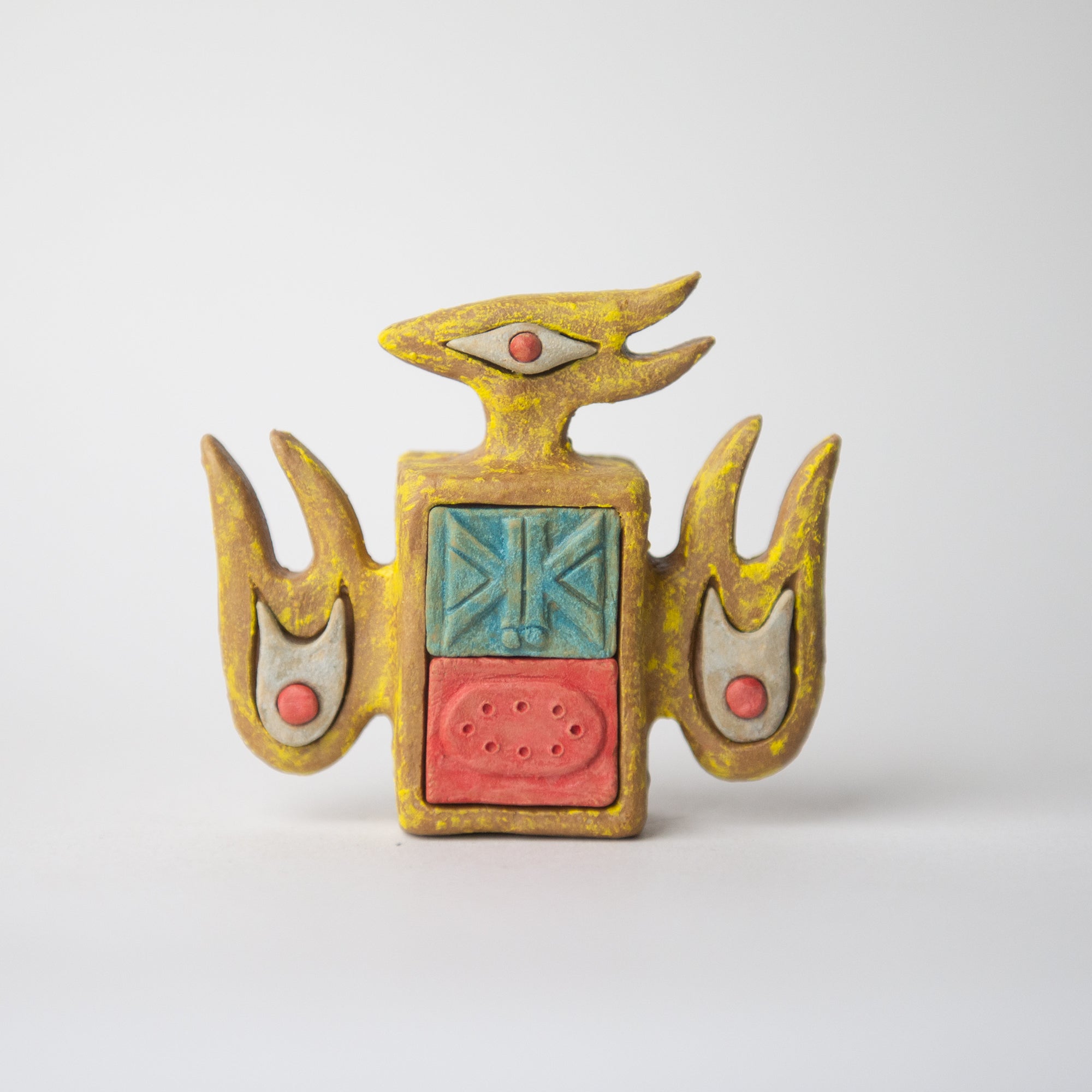 bird bug flower yellow original sculpture