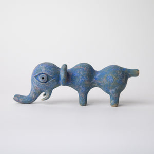 elephant blue original sculpture