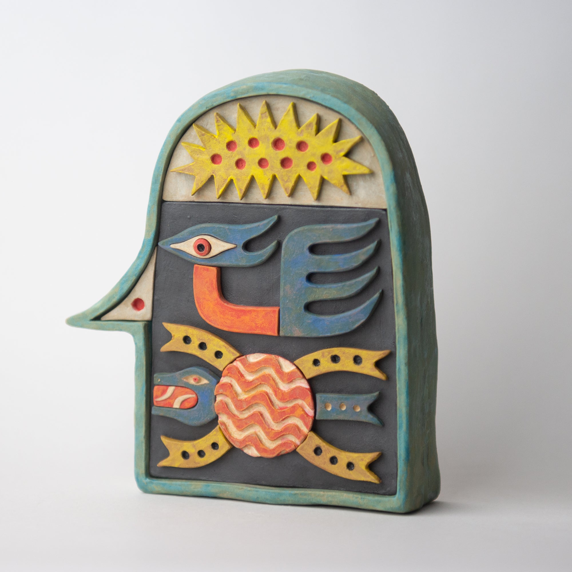 swan turtle head original sculpture