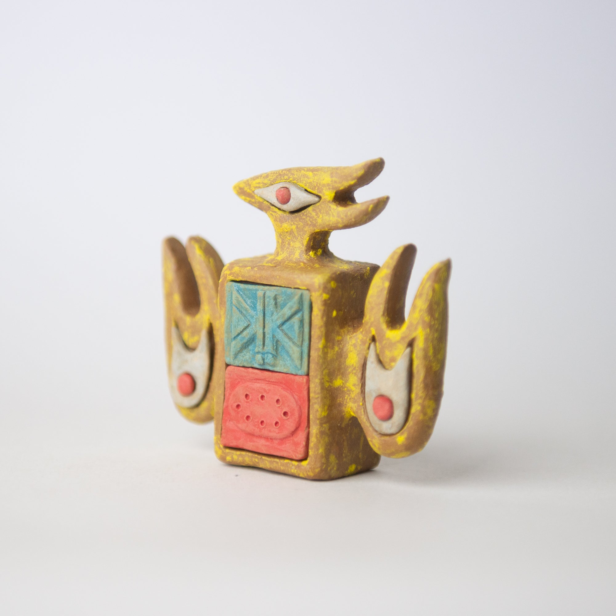 bird bug flower yellow original sculpture