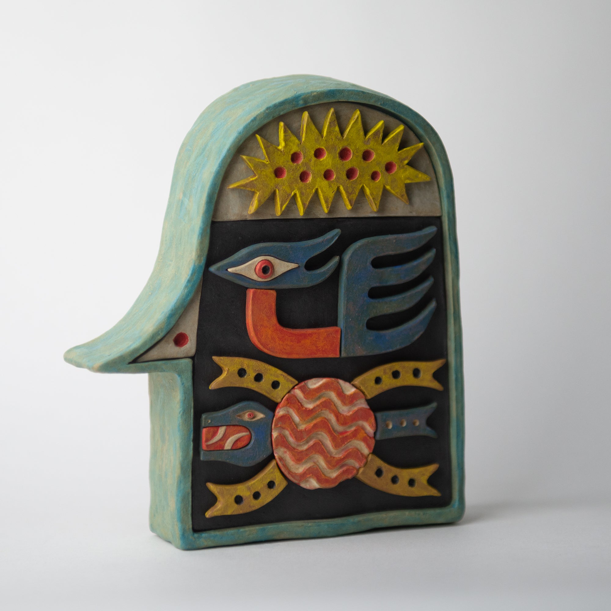 swan turtle head original sculpture