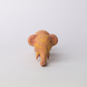 elephant yellow pink original sculpture