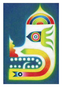 pig bird snake head original painting