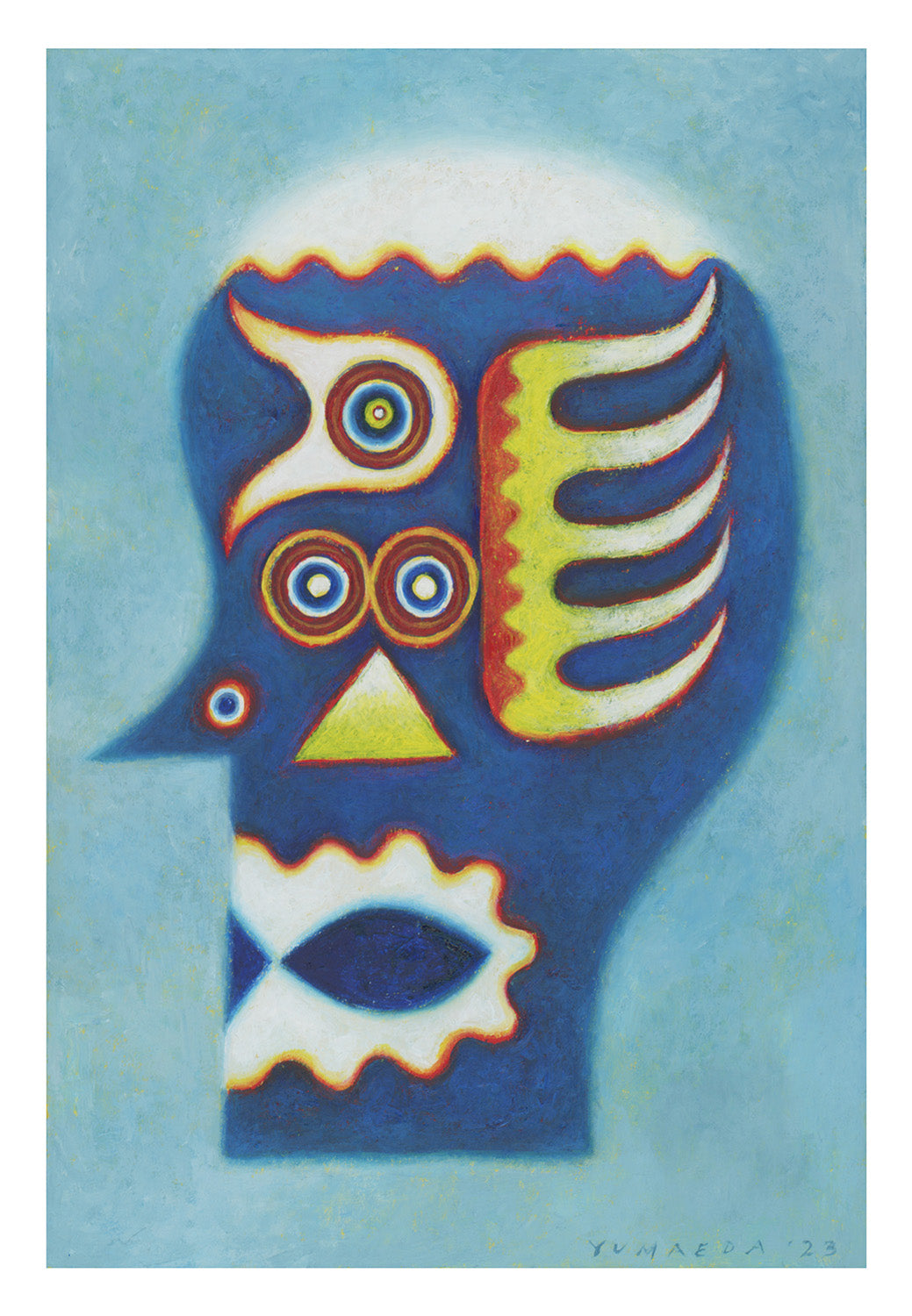 bird fish head original painting