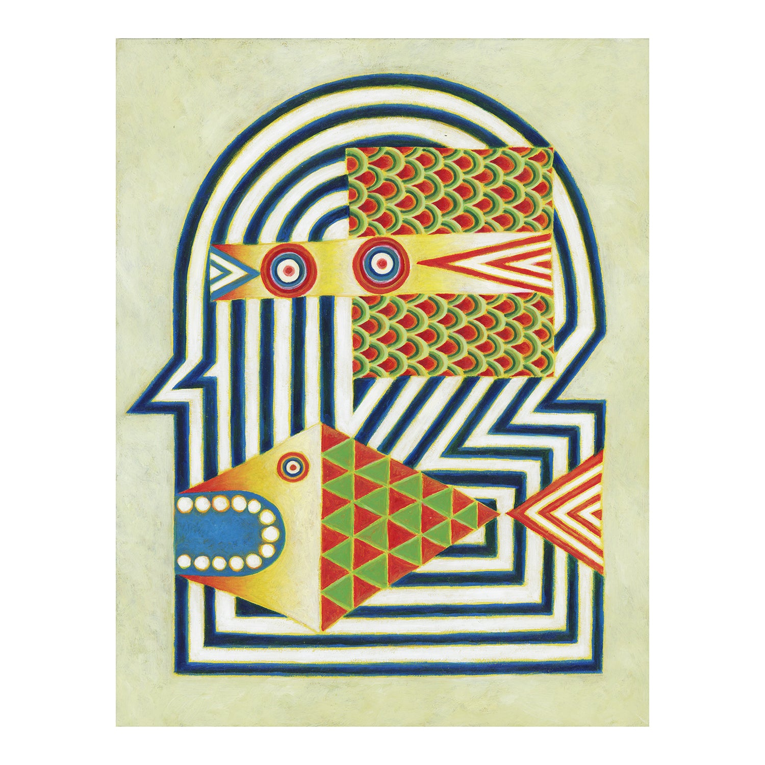 bird fish head original painting