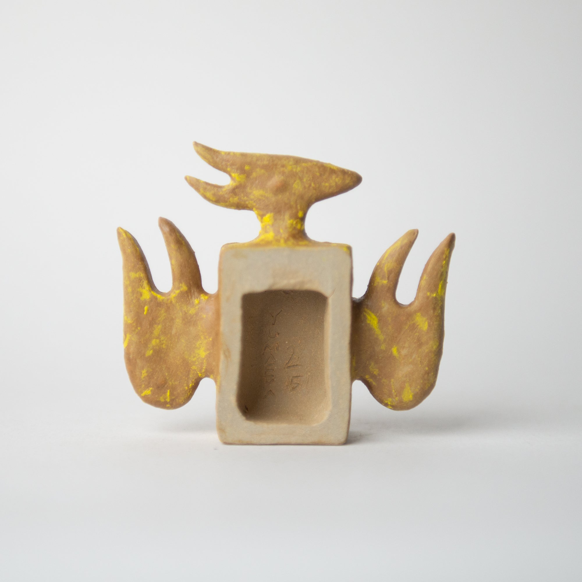 bird bug flower yellow original sculpture