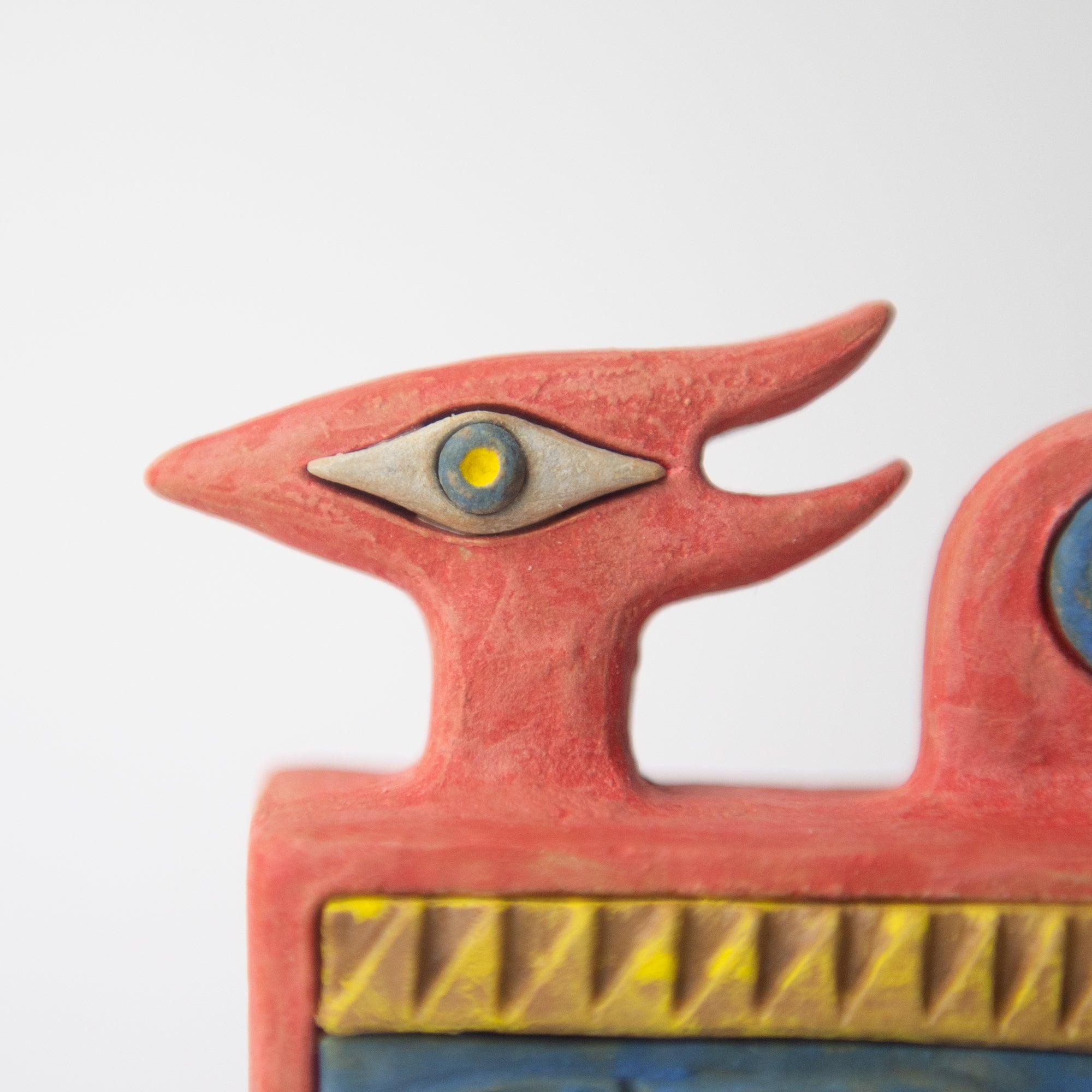 bird fish red original sculpture