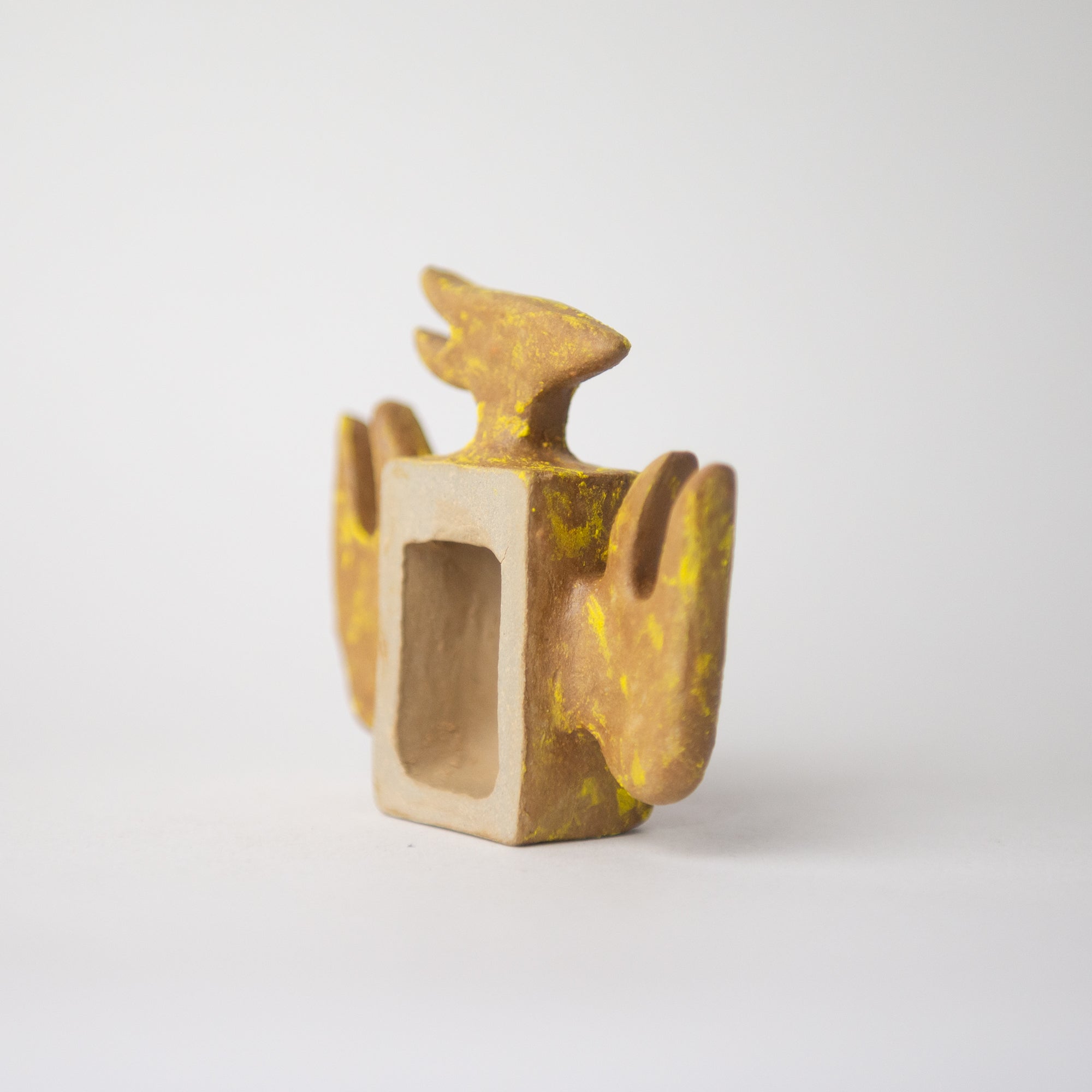 bird bug flower yellow original sculpture