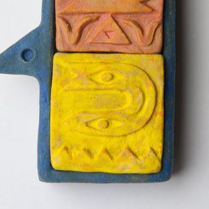 bird snake head blue original sculpture