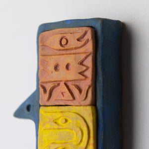 bird snake head blue original sculpture