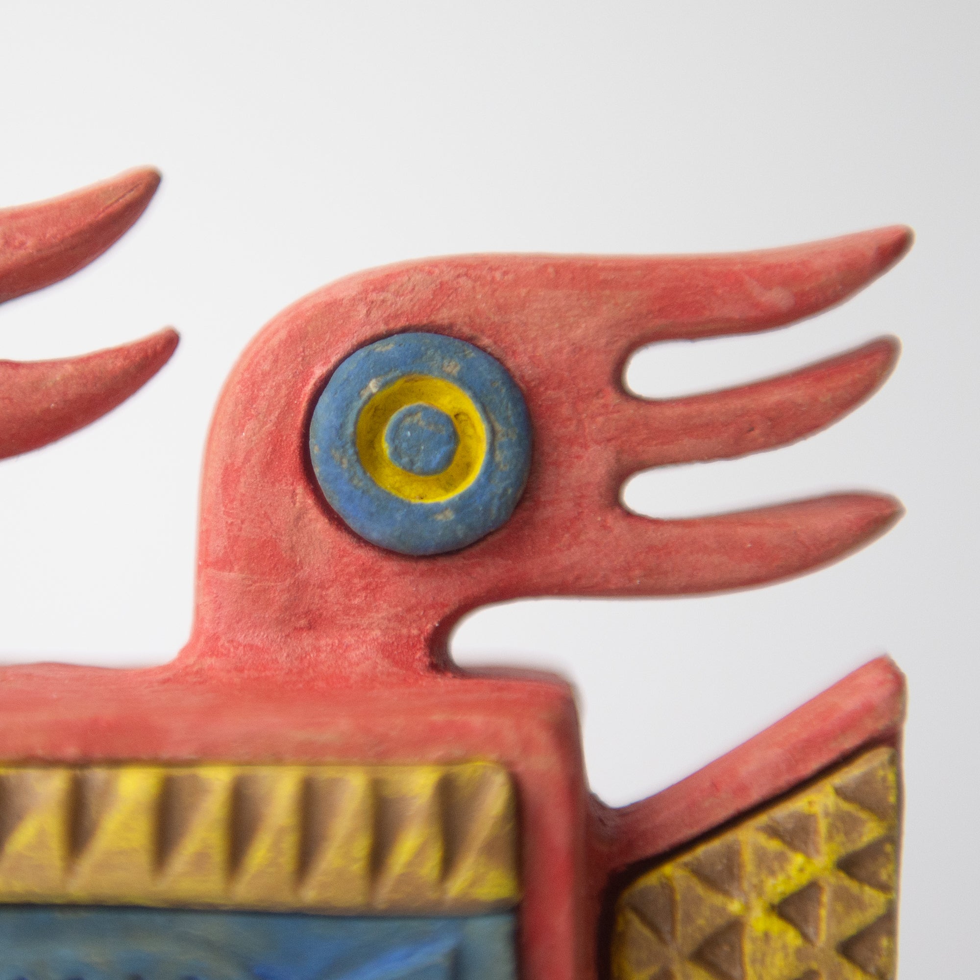 bird fish red original sculpture