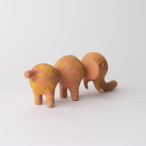 elephant yellow pink original sculpture