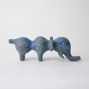 elephant blue original sculpture