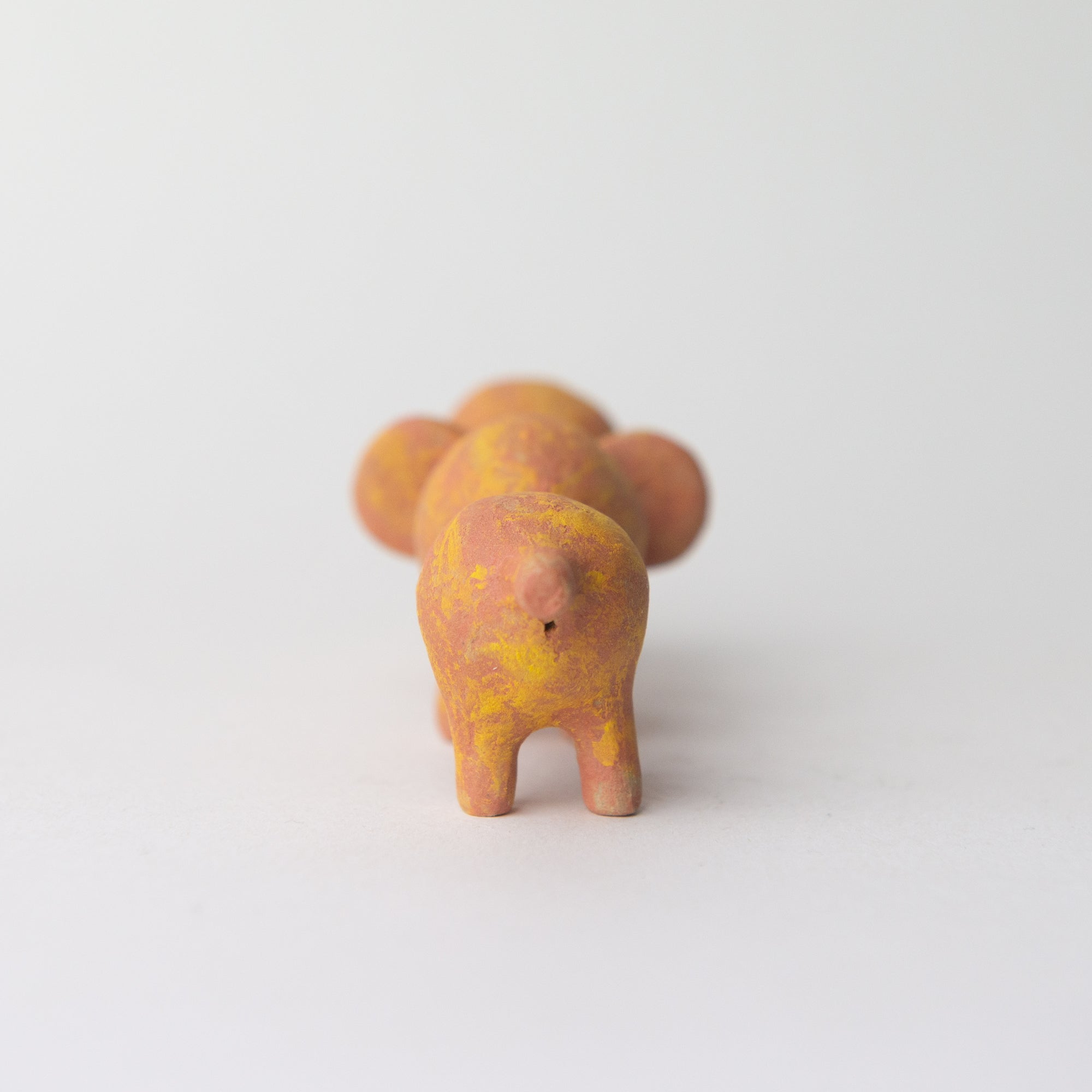 elephant yellow pink original sculpture