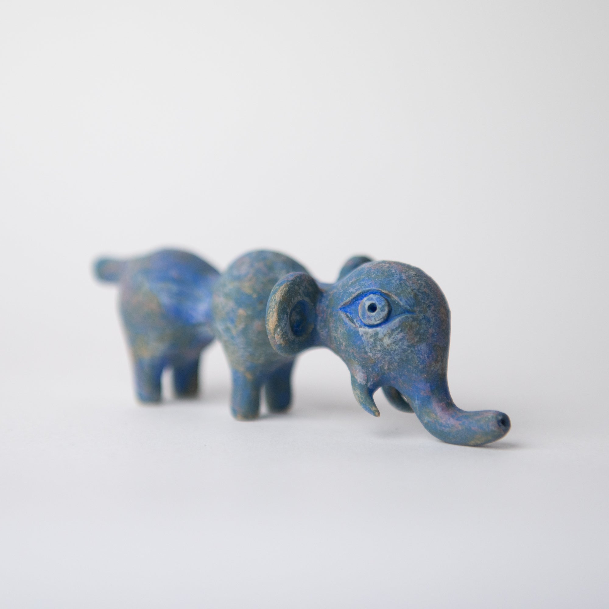 elephant blue original sculpture