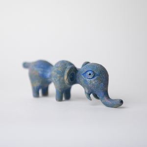 elephant blue original sculpture