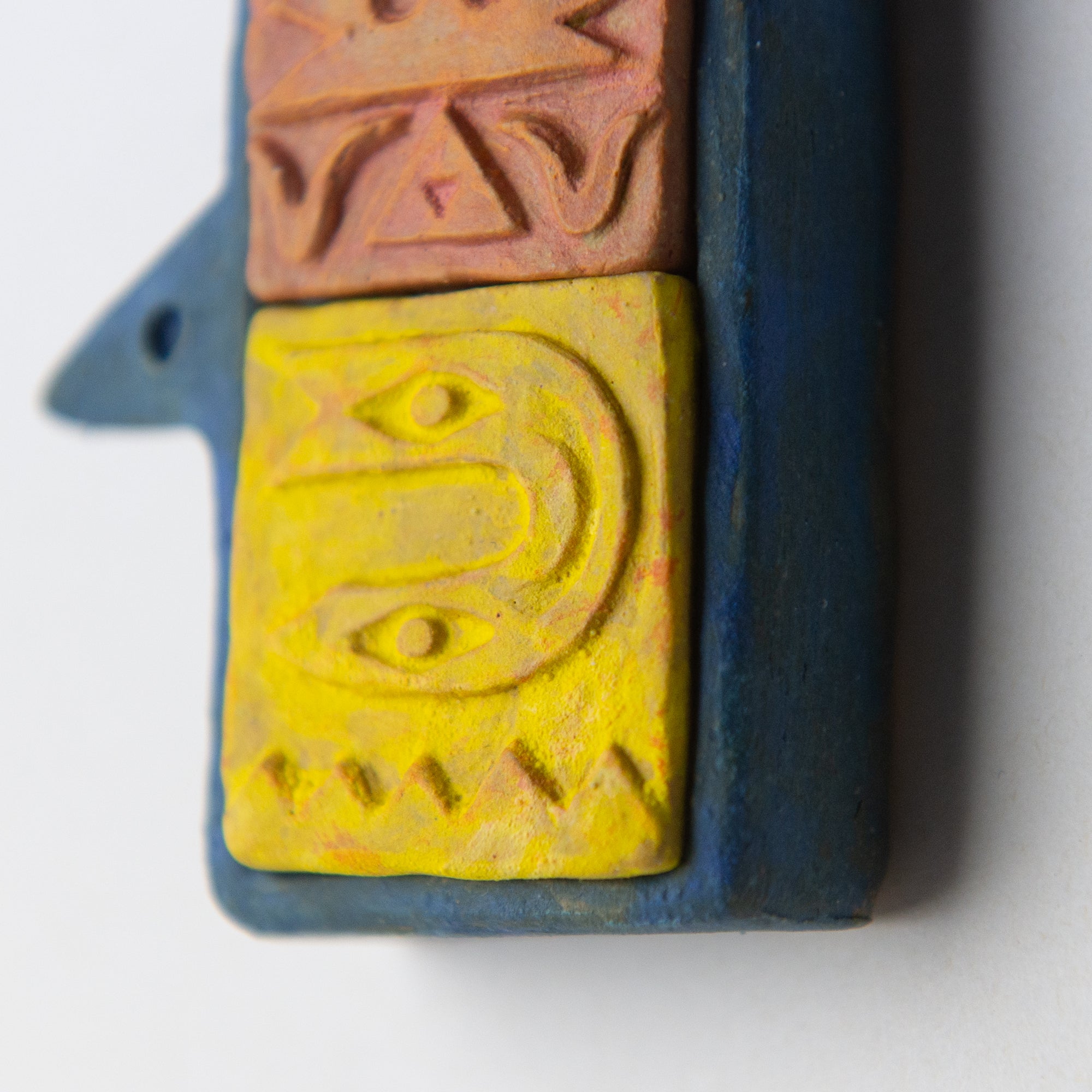 bird snake head blue original sculpture