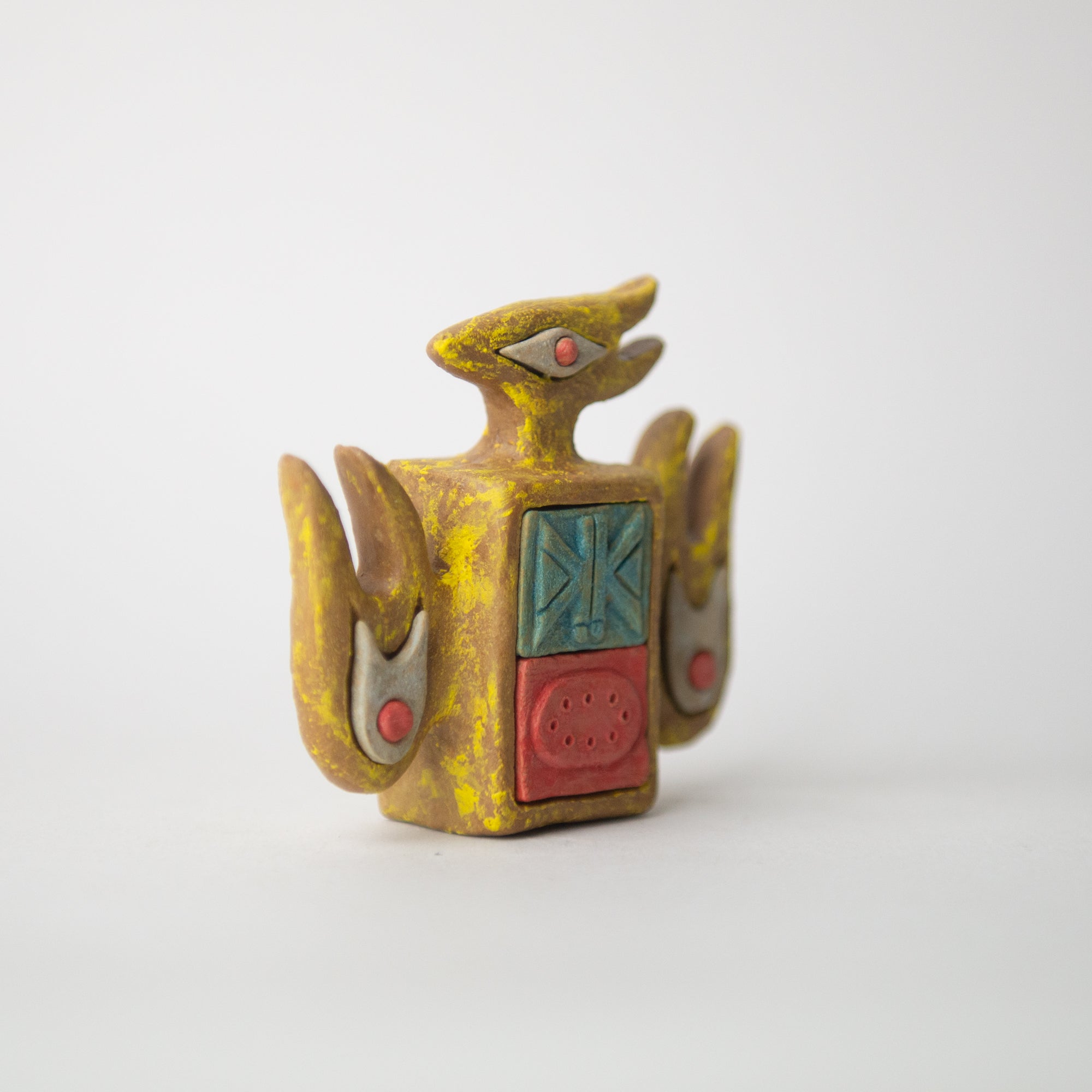 bird bug flower yellow original sculpture