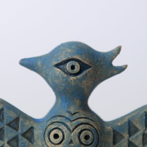 bird blue original sculpture