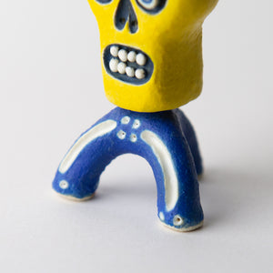 mushroom skull yellow original sculpture