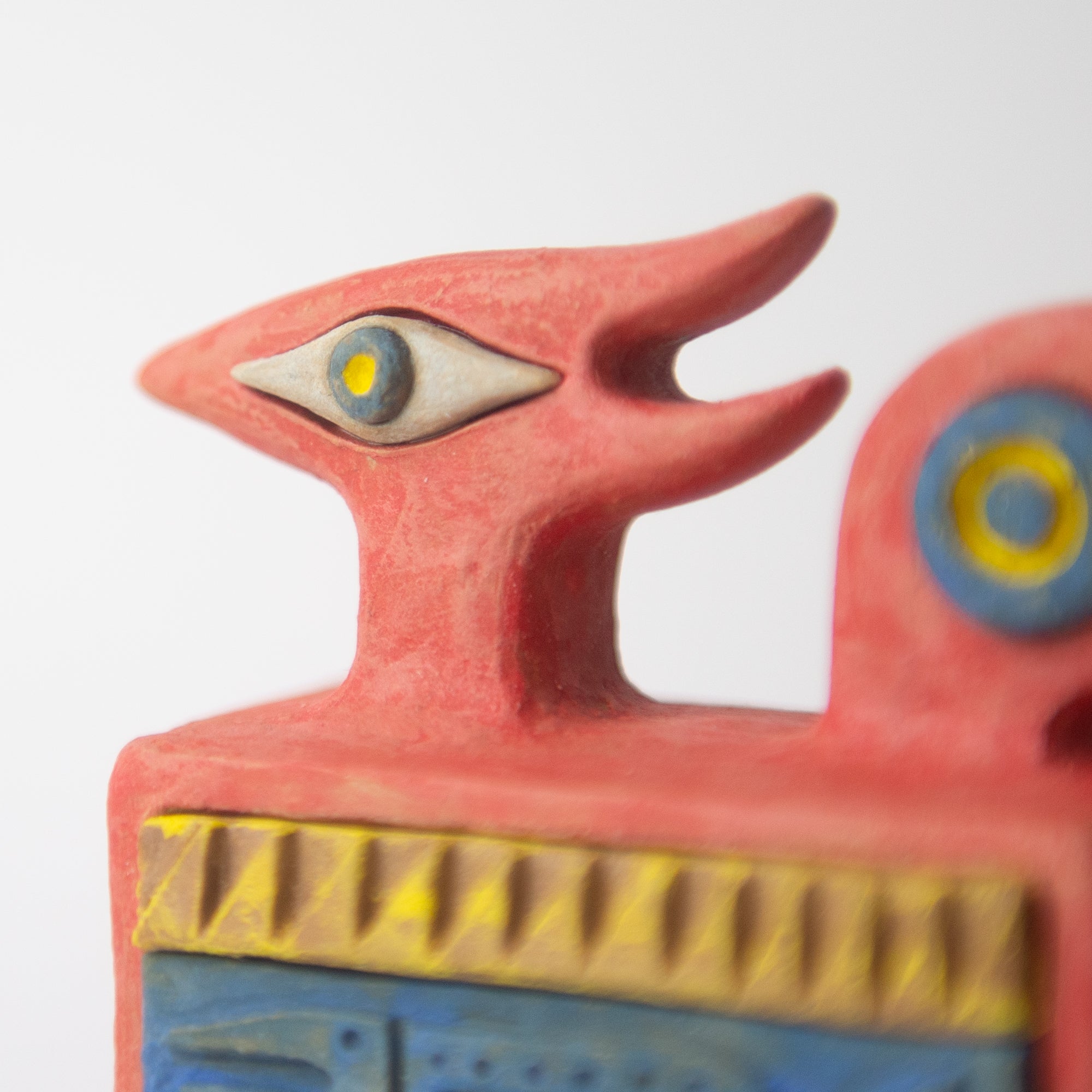 bird fish red original sculpture