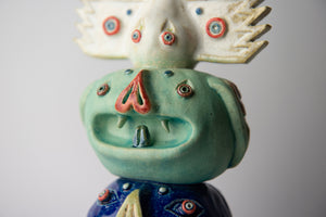 sandoku heads blue bottom original sculpture