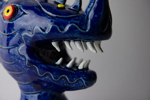 blue dinosaur original sculpture