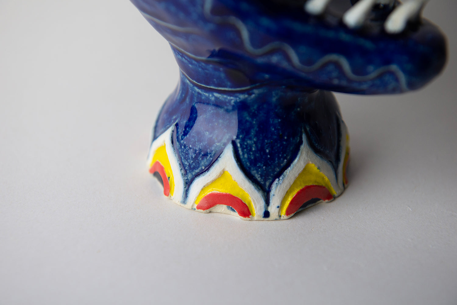 blue dinosaur original sculpture