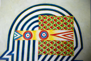 bird fish head original painting
