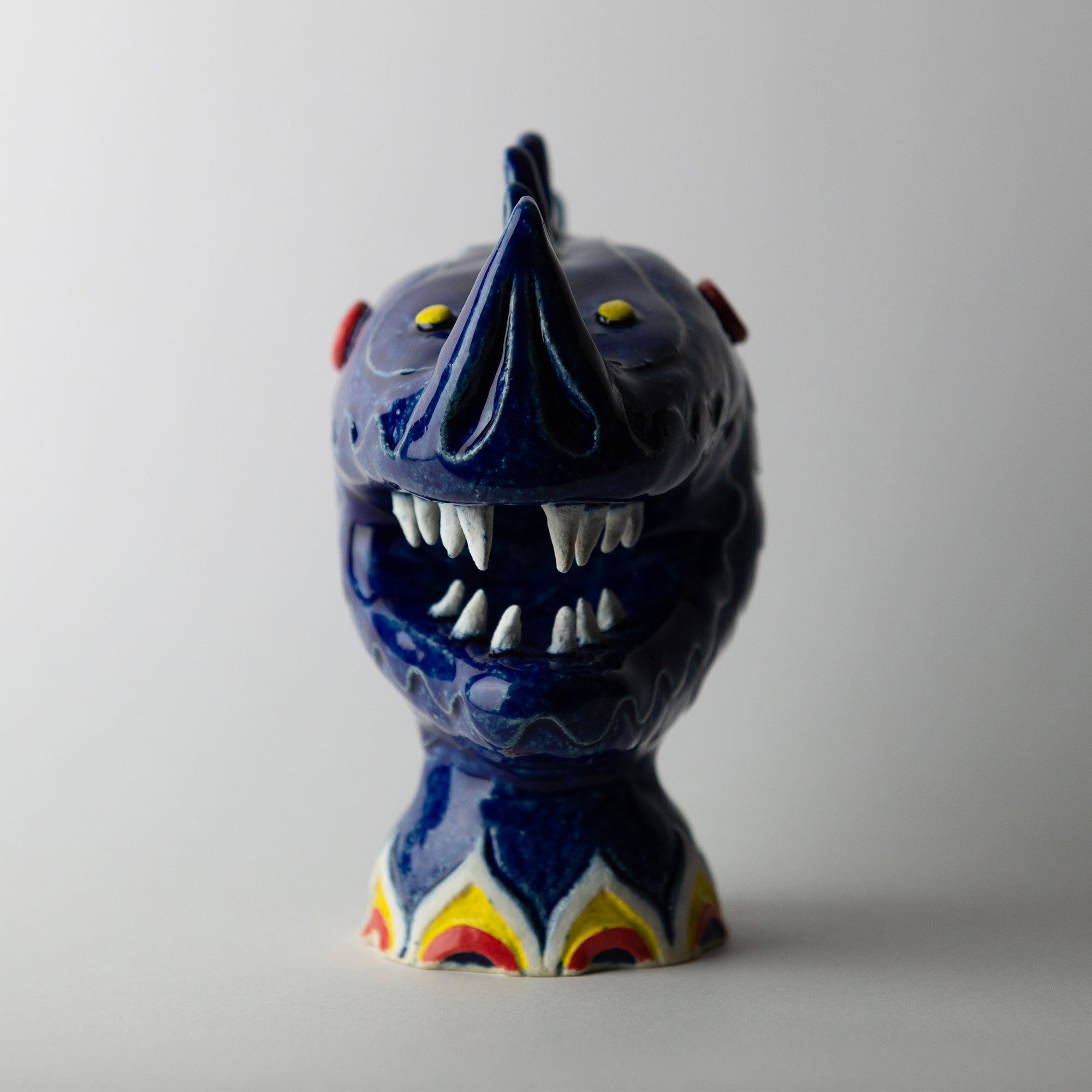 blue dinosaur original sculpture