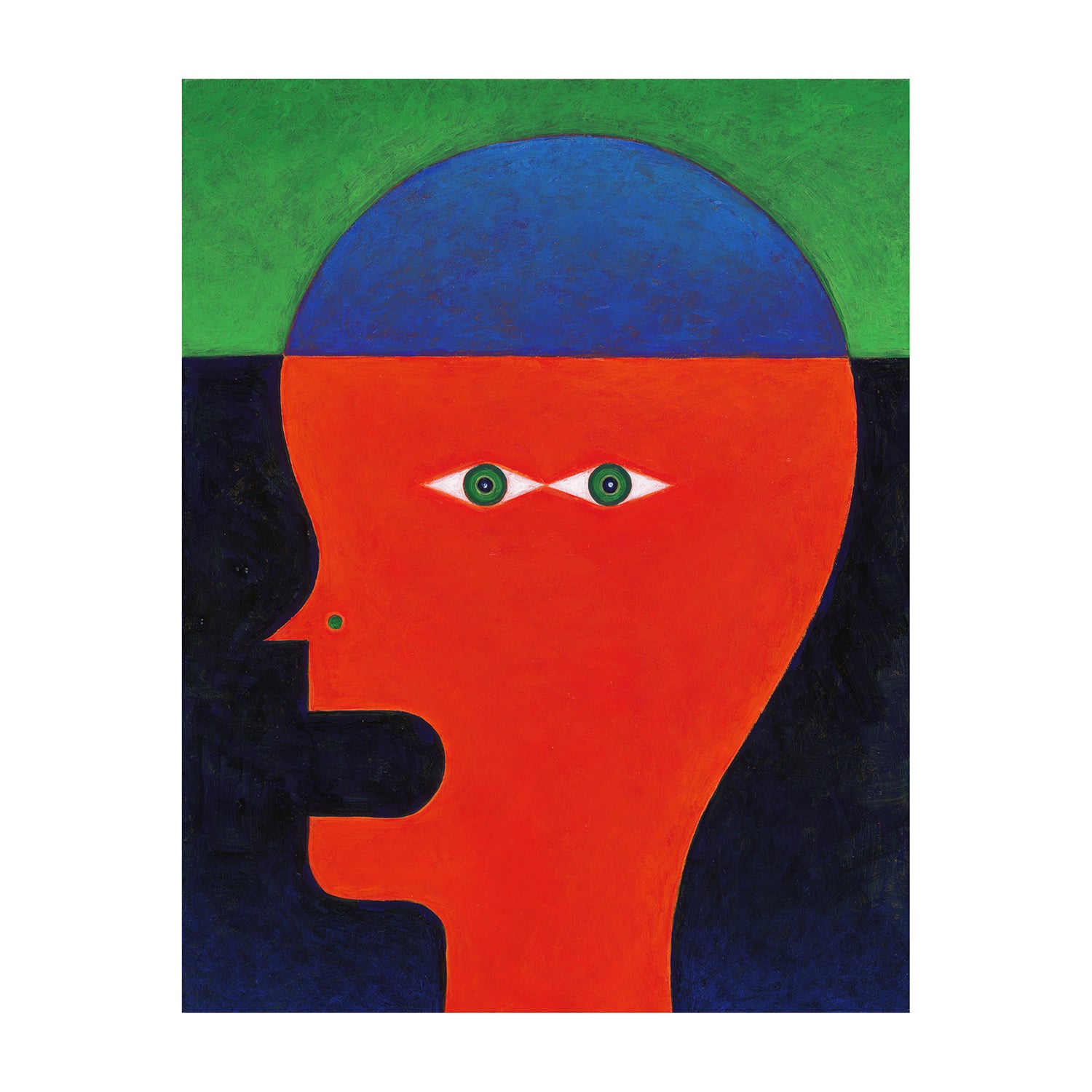 head blue red original painting