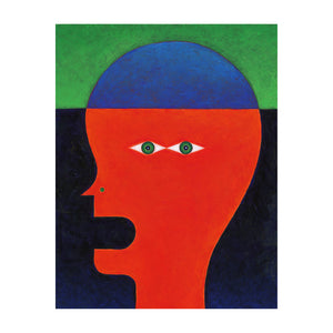 head blue red original painting