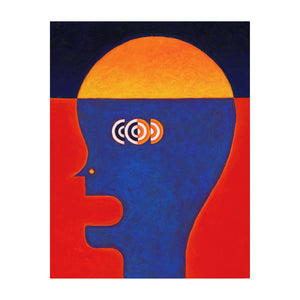 head yellow blue original painting