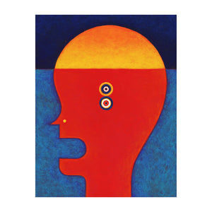 head yellow red original painting